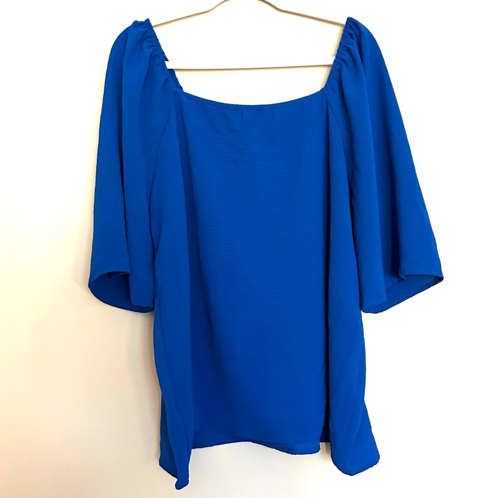 NEW A Love Story Women’s Elegant Royal Blue Blouse with Silver Accent - Picture 6 of 7